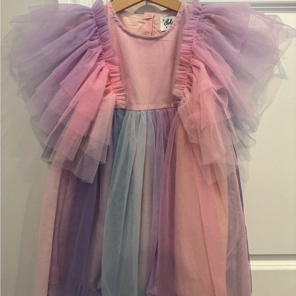 Lola + The Boys Pastel Rainbow Tulle Dress